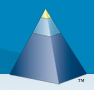 A large blue pyramid